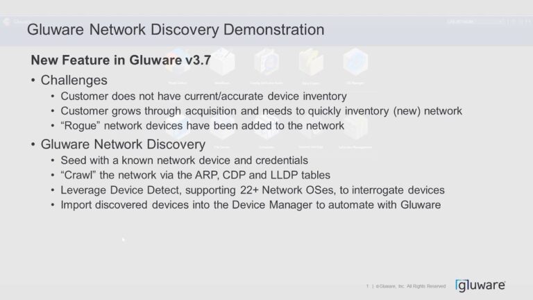 Gluware Network Discovery Demo