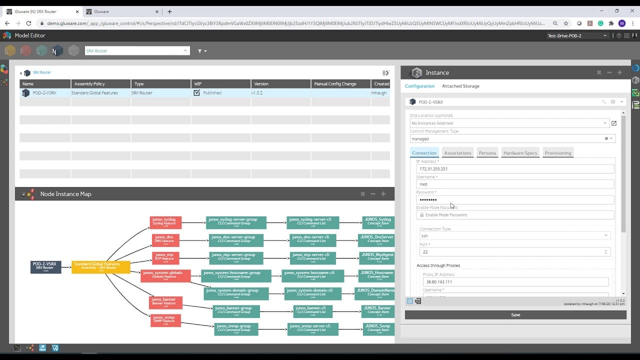 Gluware Tutorial using Config Modeling to Automate Globals on Juniper SRX