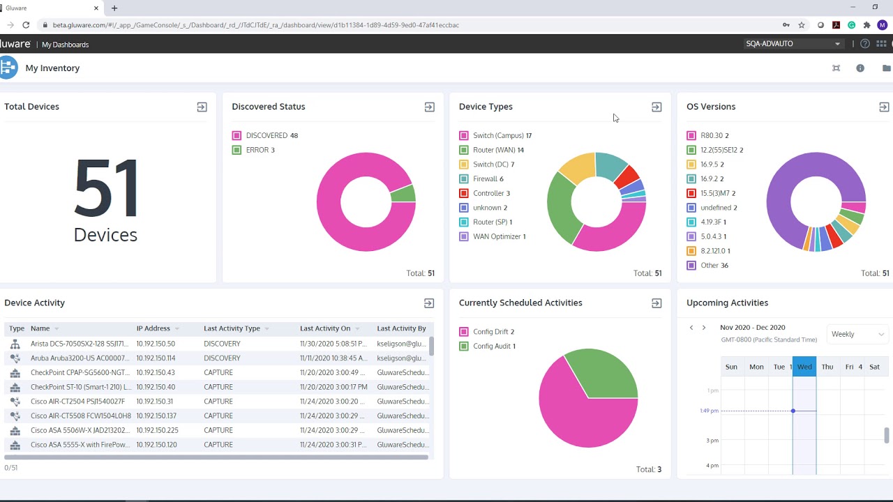 Gluware 4.0 Dashboard Highlight Video