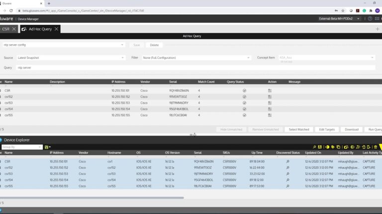 Gluware 4.0 New Config Search and Ad-Hoc Query Feature Highlight Video